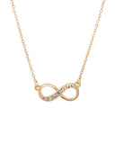 Goldtone   AB Swarovski Crystal Infinity Necklace - on Holiday Card