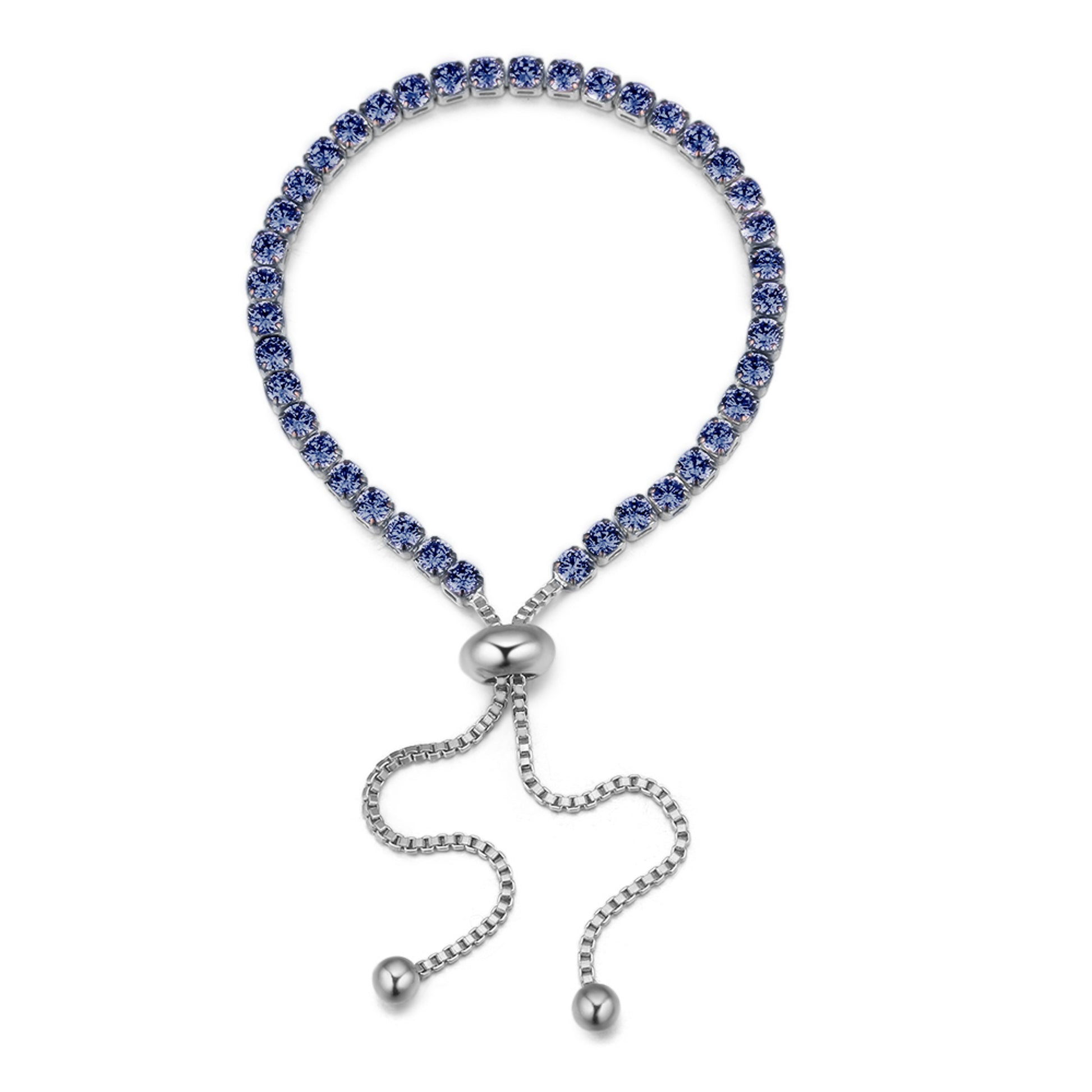 Silvertone Montana Swarovski Crystal Adjustable Tennis Bracelet