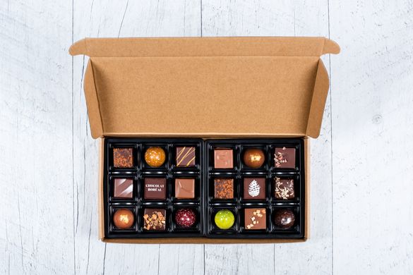 Boîte de 18 chocolats par Chocolat Boréal