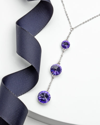 Tanzanite Crystal Graduated Necklace