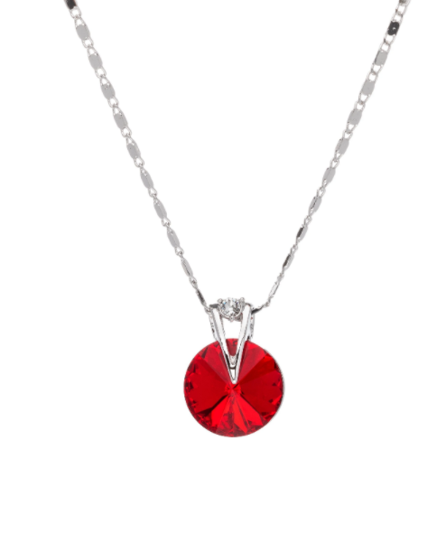 Delicate drop rivoli pendant with crystals
