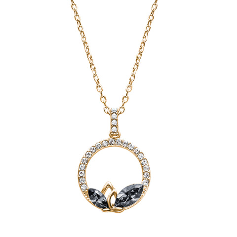Goldtone & Silvernight  Marquis  Crystal Pendant Necklace