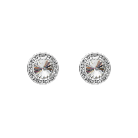 Clear Crystal Halo Stud Earrings