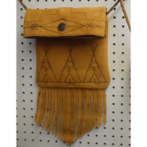 Petit sac Tipi en cuir brun - Omkikou