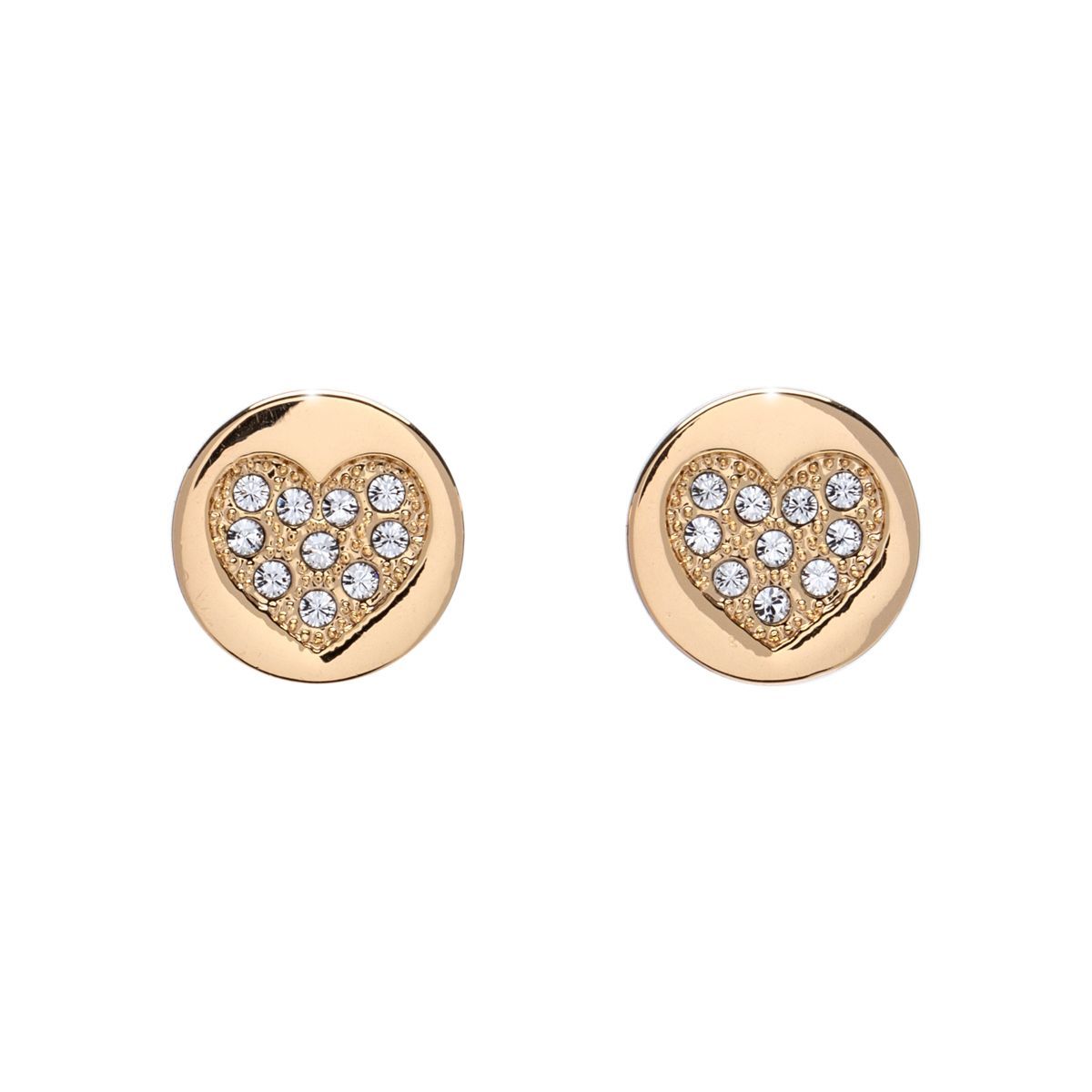Crystal Heart pave stud earrings