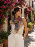 Foulard Bleu Nuit d'Ambre par Anne de Shalla