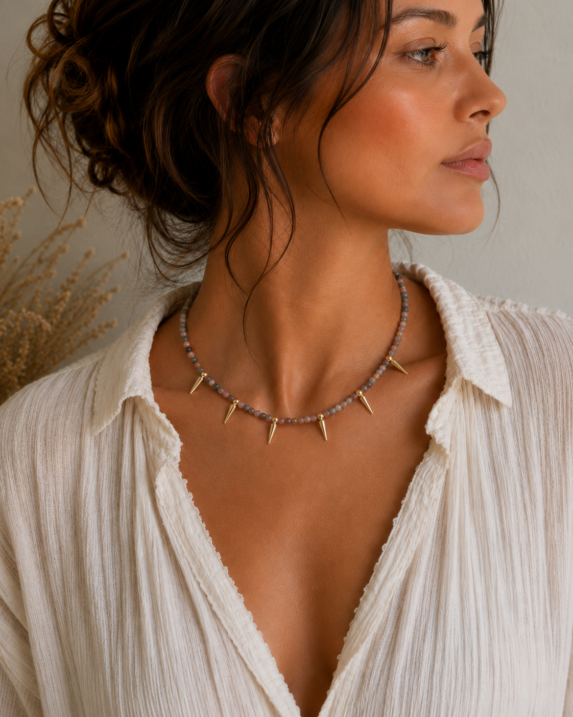 InstaGlam - Handmade Tourmaline Spike Necklace