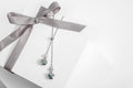Satin Circular Lariat Crystal Drop Necklace