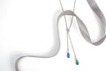 Green Blue Ombre Crystal Lariat Style Necklace