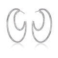 Aurora Borealis Half Moon Crystal Hoop Earrings