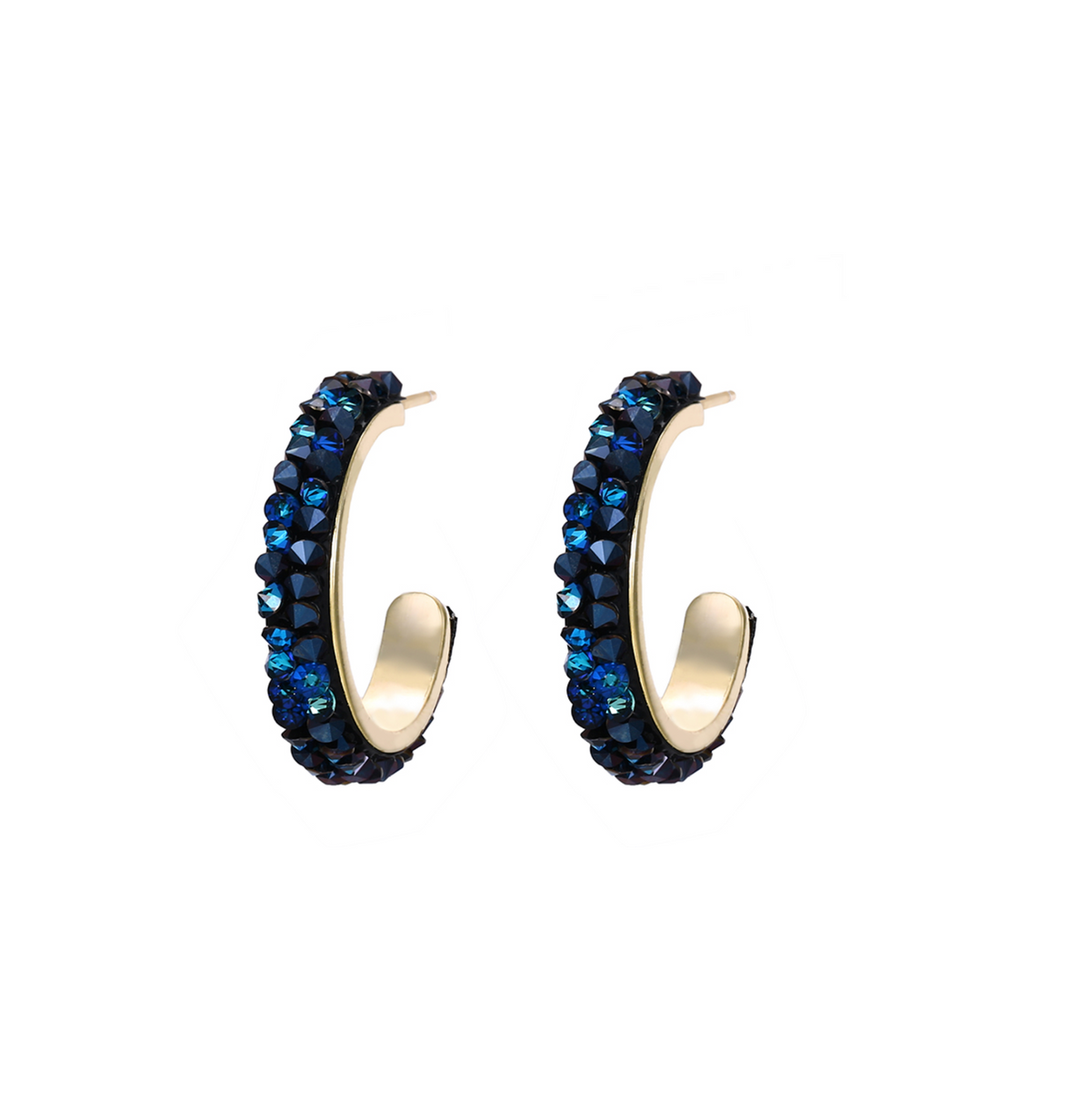 Crystal Encrusted Hoop Earrings