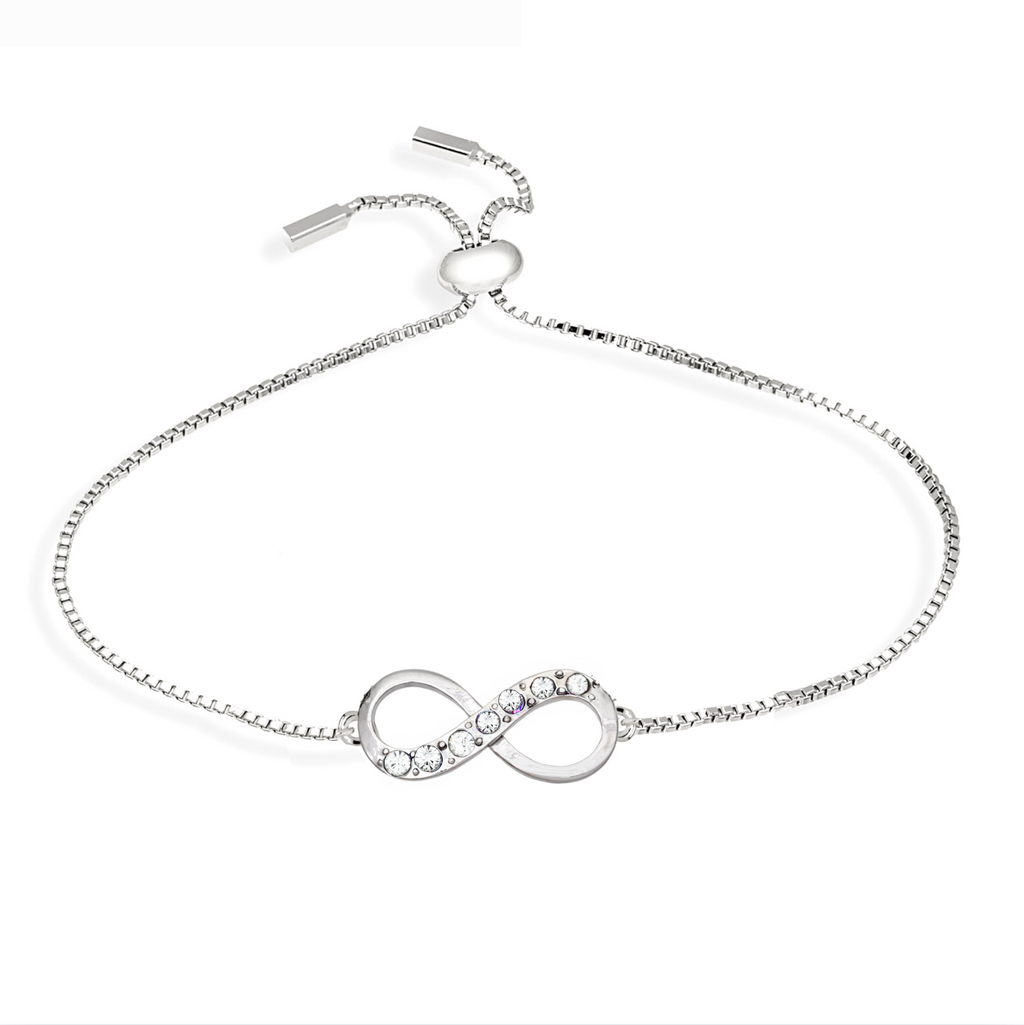 Infinity Bracelet – Gold or Rhodium Plated with Swarovski Crystals