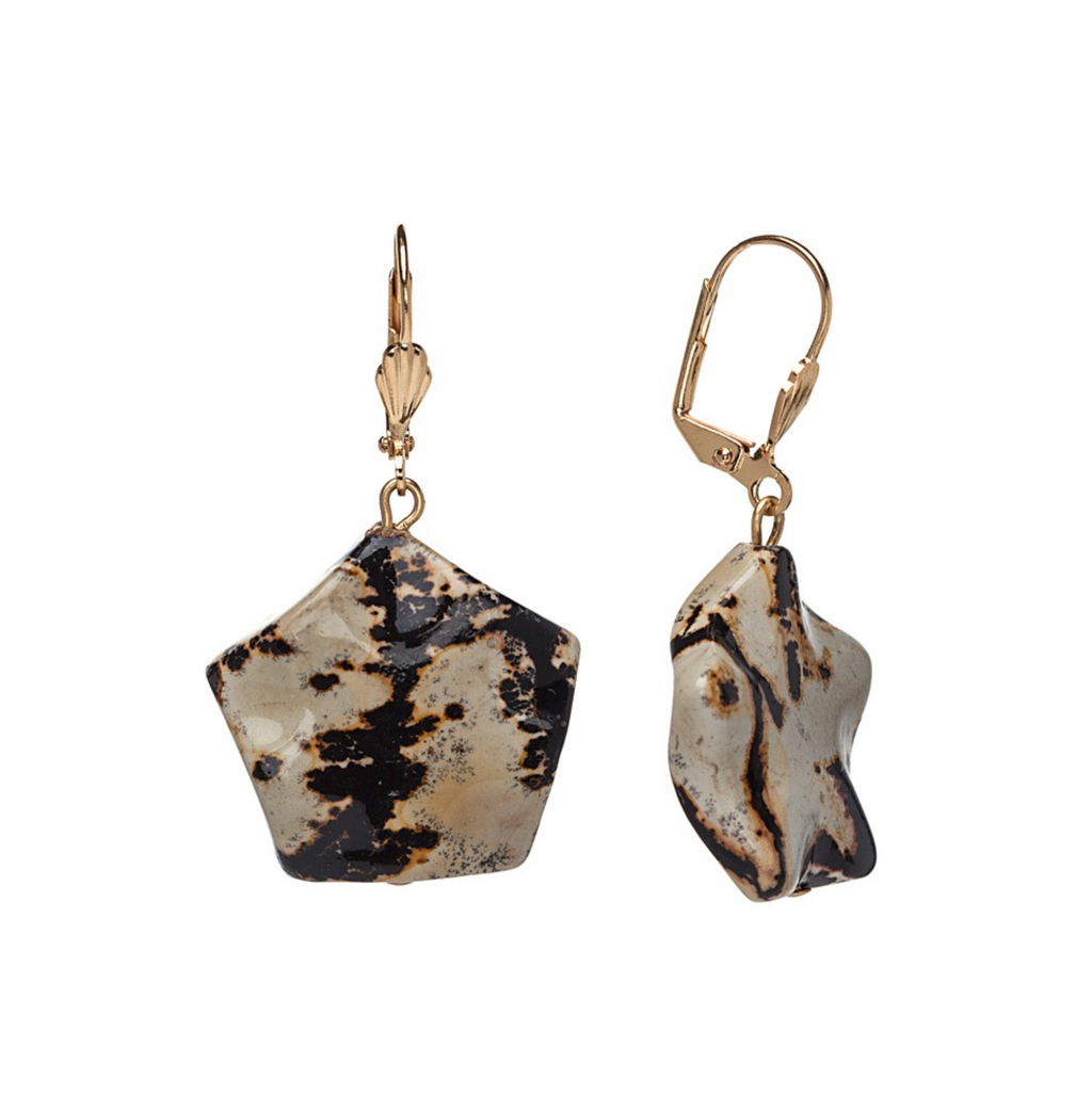 Jasper Star Wavy Drop Earrings