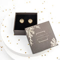 Gold Heart Crystal Stud Earrings Gift Box