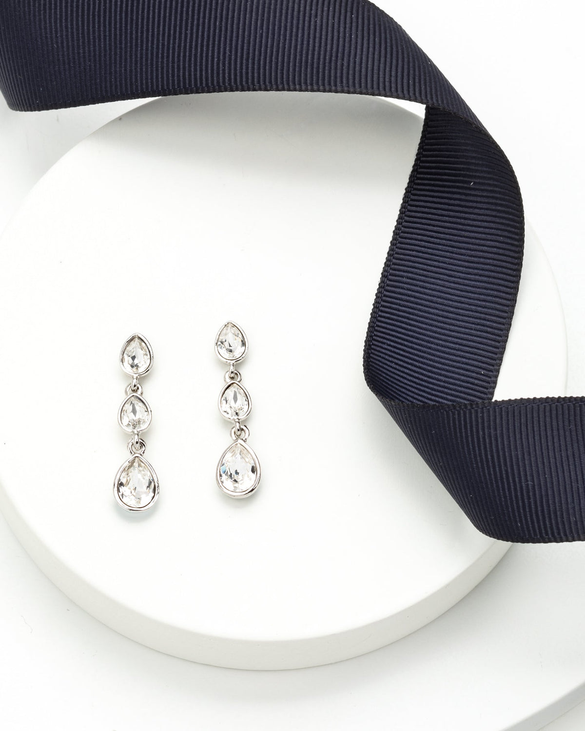 Tri Drop Crystal Earrings with Swarovski Crystals