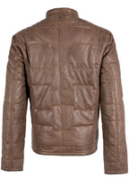 MANTEAU CUIR HOMME - APLIN - Taupe