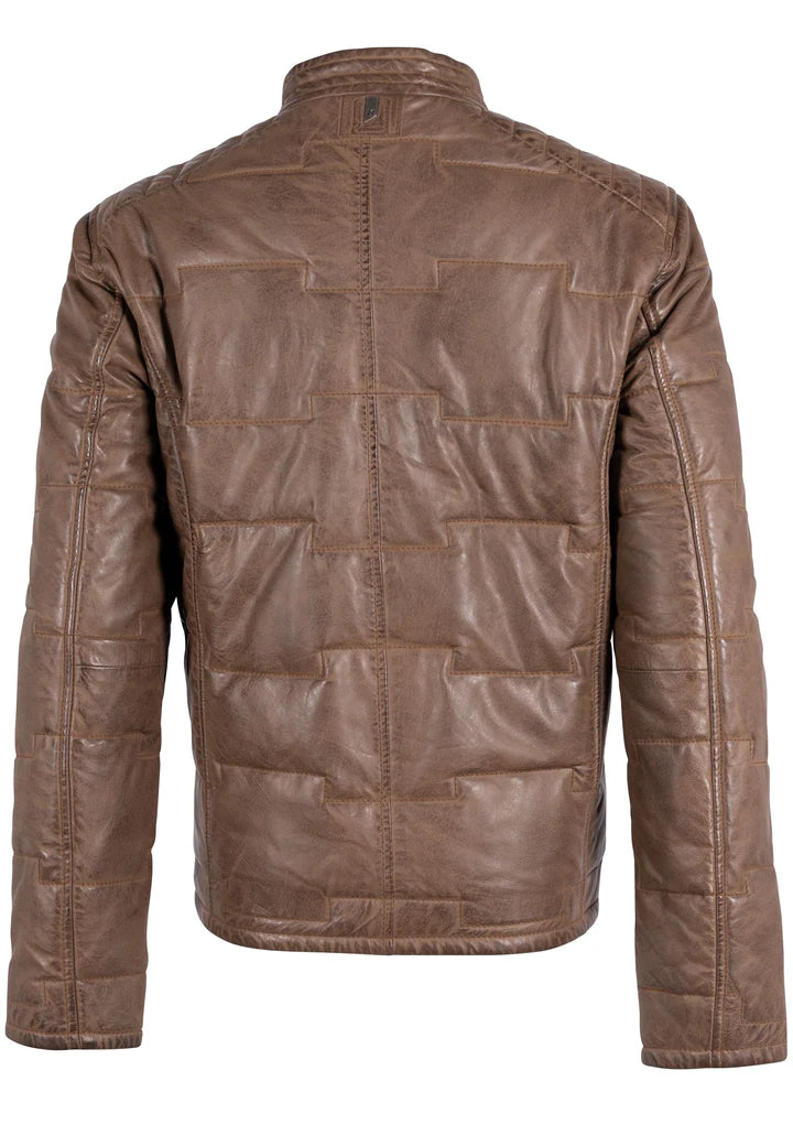 MANTEAU CUIR HOMME - APLIN - Taupe