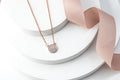 Rose Goldtone Crystal Pave Disc Pendant Necklace