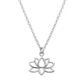 Lotus necklace with sparkling CZ pendant, stainless steel chain, gift-ready design by callura