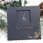 Rhodium plated stainless steel snowflake necklace, minimalist winter design, gift-ready by callura