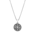 Compass necklace with rhodium plated stainless steel, meaningful design, gift-ready by callura