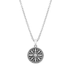 Compass necklace with rhodium plated stainless steel, meaningful design, gift-ready by callura