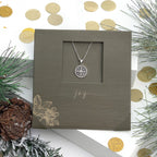 Compass necklace with rhodium plated stainless steel, meaningful design, gift-ready by callura