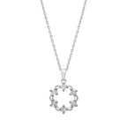 Wreath necklace with sparkling CZ pendant, stainless steel chain, gift-ready design by callura