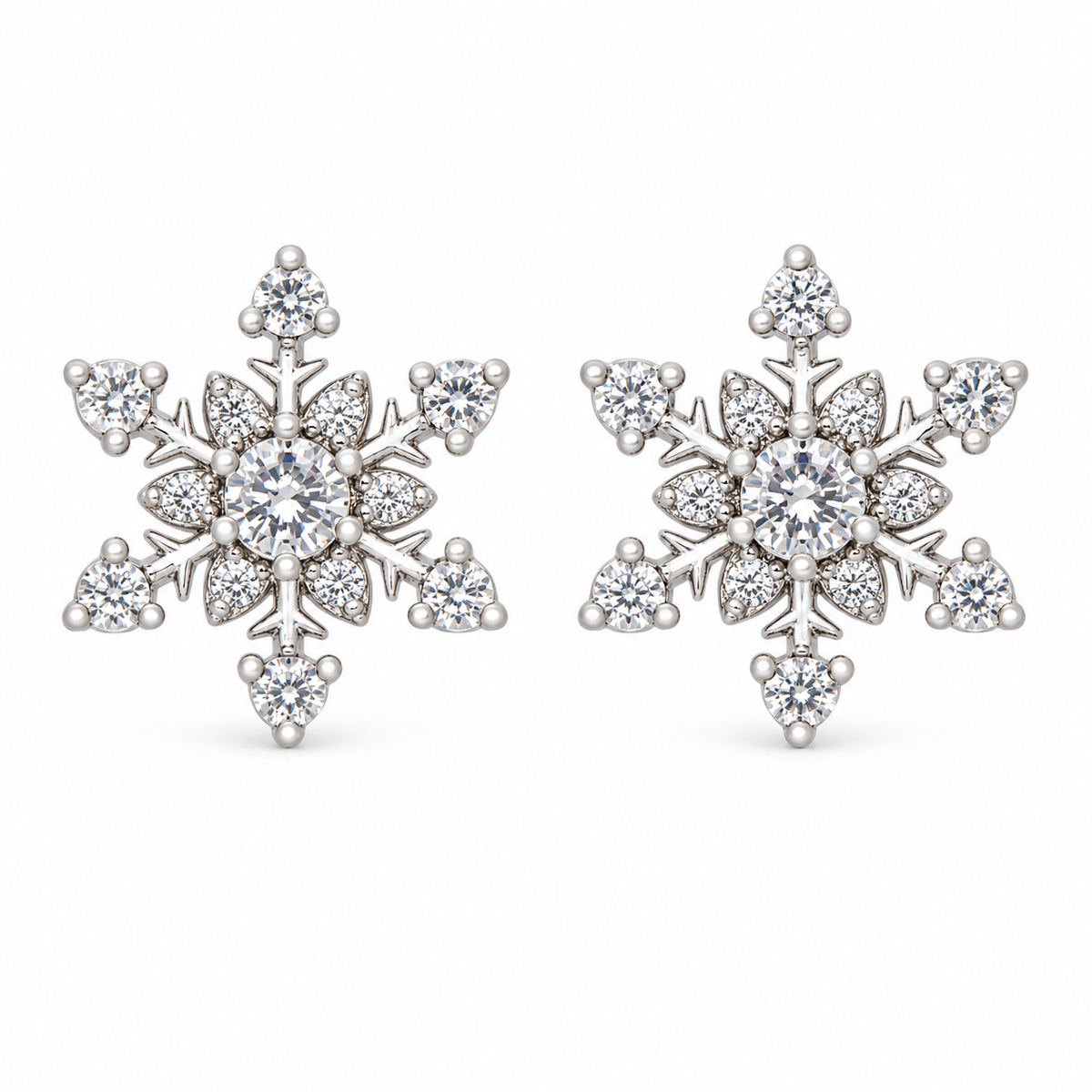 Crystal Snowflake Stud Earrings Gift Box