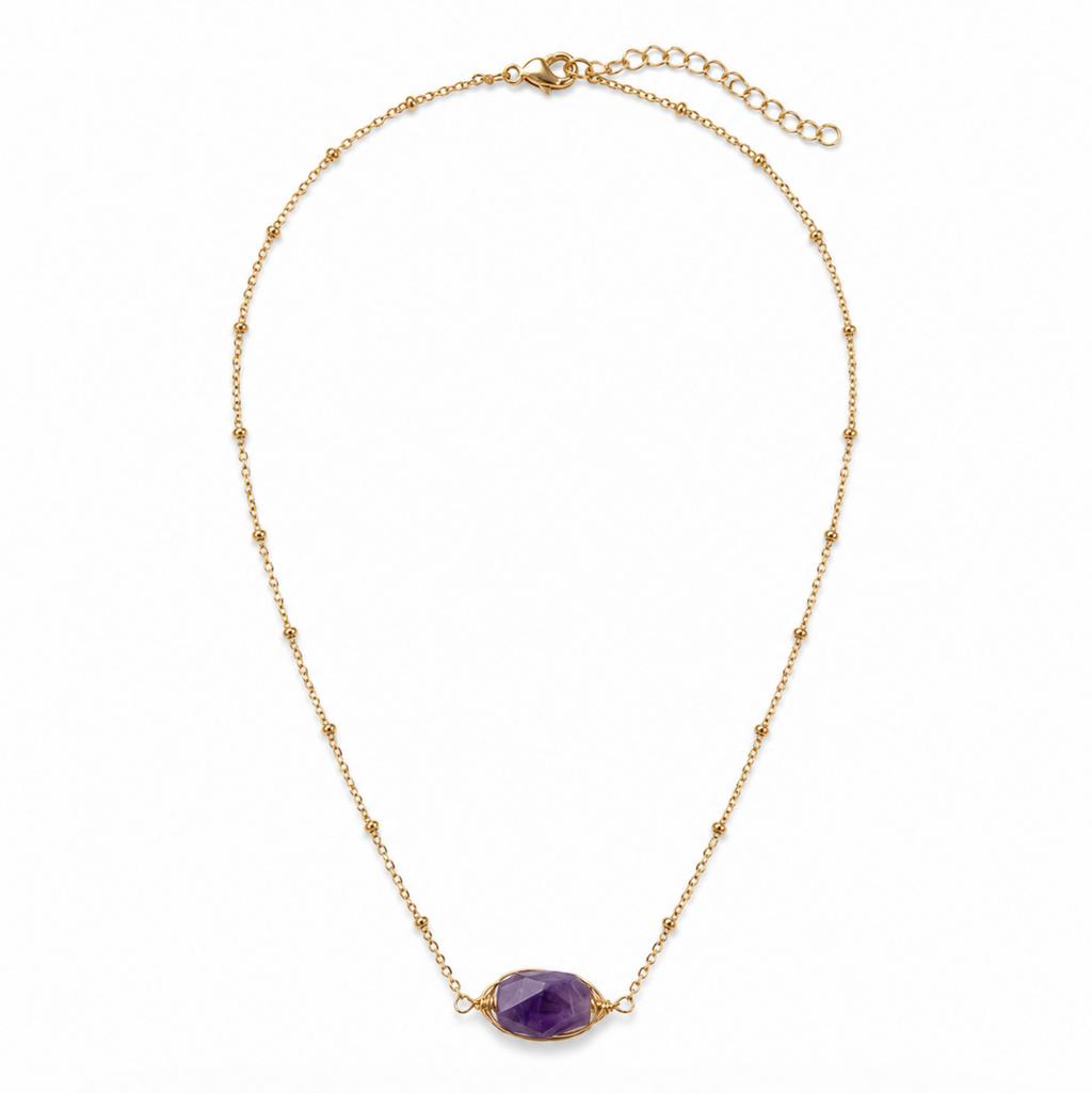 InstaGlam Amethyst Minimal Necklace