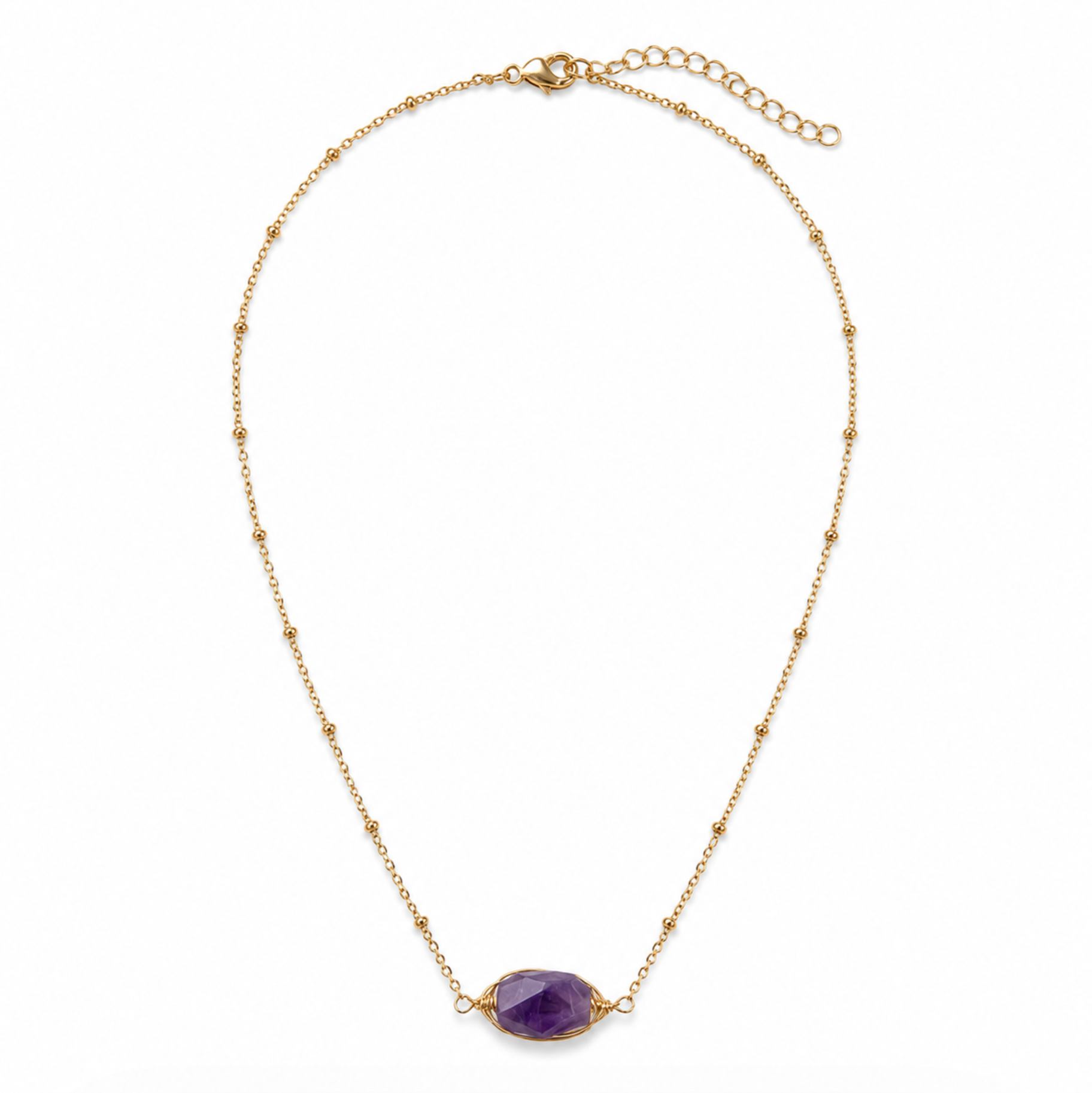 InstaGlam Amethyst Minimal Necklace