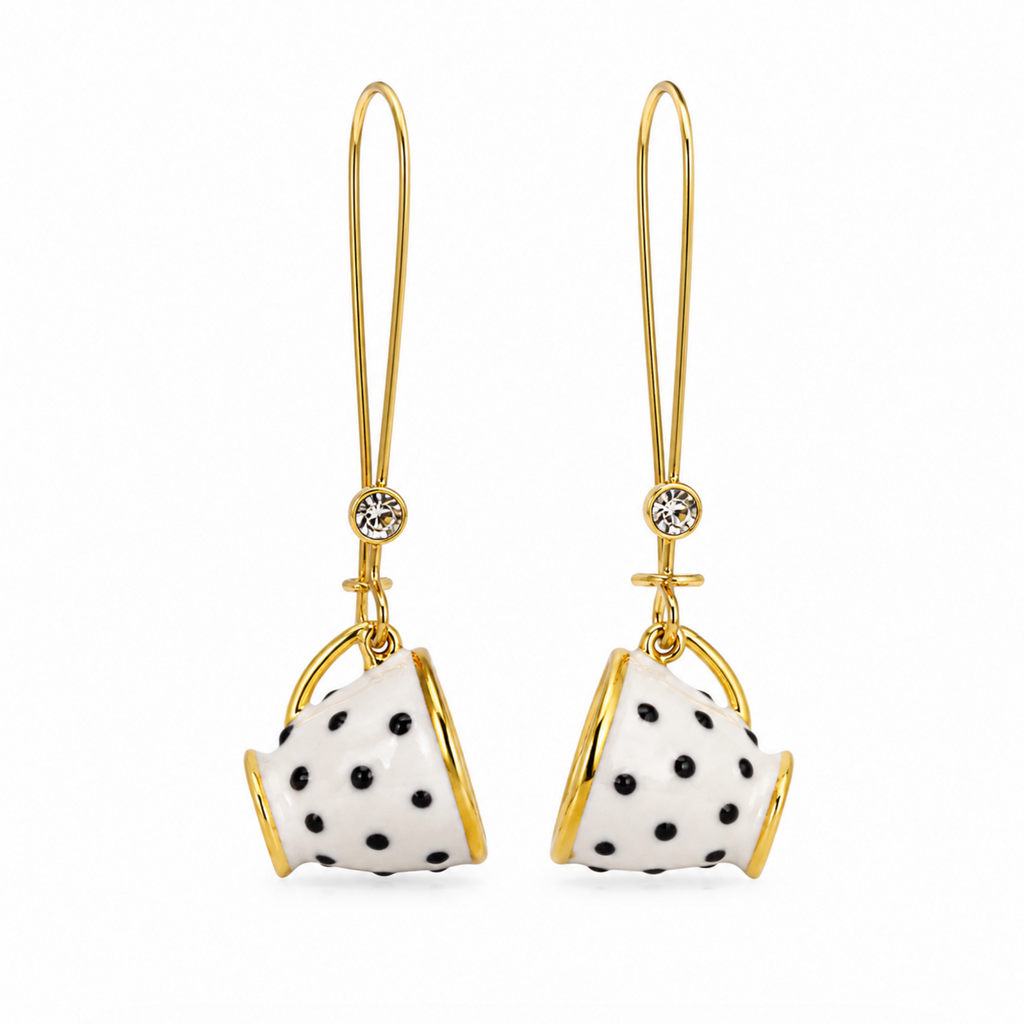 InstaGlam Polka Dot Cup Drop Earrings – Handmade Local Design