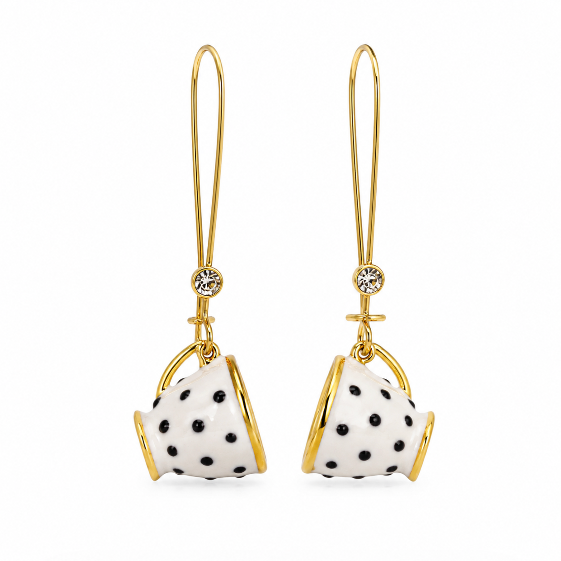 InstaGlam Polka Dot Cup Drop Earrings – Handmade Local Design