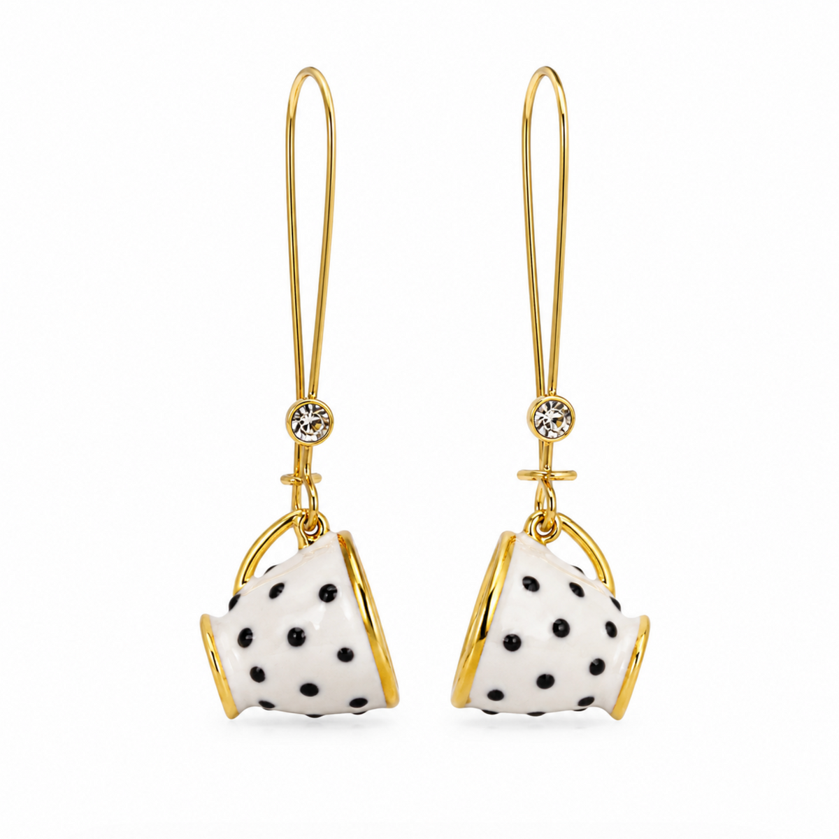 InstaGlam Polka Dot Cup Drop Earrings – Handmade Local Design