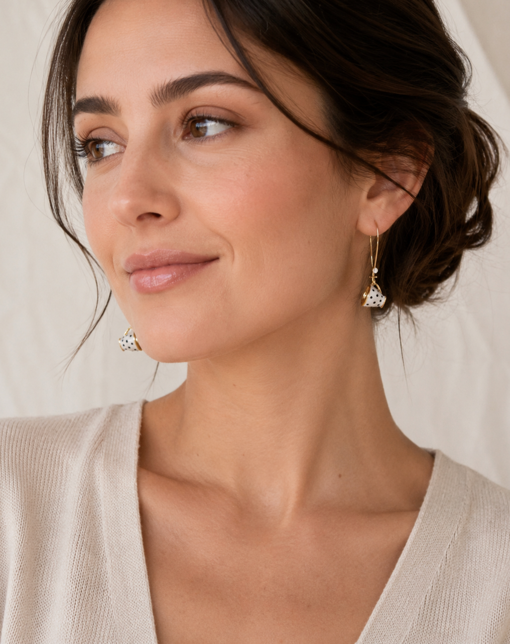 InstaGlam Polka Dot Cup Drop Earrings – Handmade Local Design