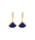 InstaGlam Lapis Lazuli Fan Drop Earrings – Upcycled Montreal Design