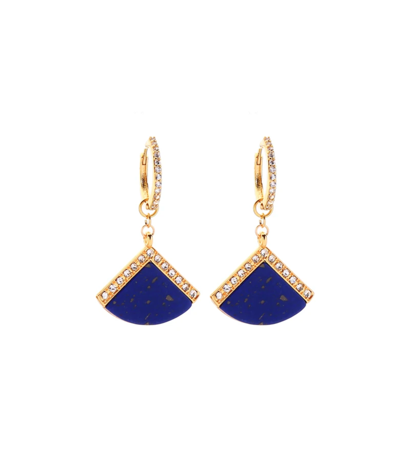 InstaGlam Lapis Lazuli Fan Drop Earrings – Upcycled Montreal Design