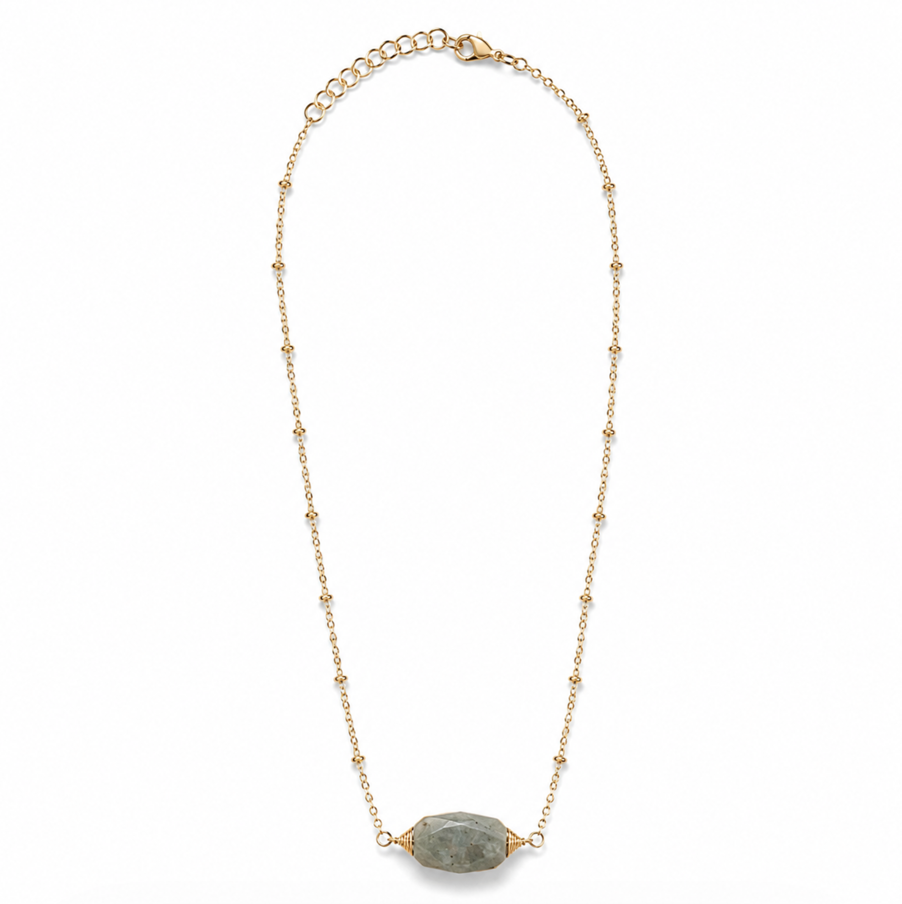 InstaGlam Labradorite Pendant Necklace – Upcycled Montreal Design