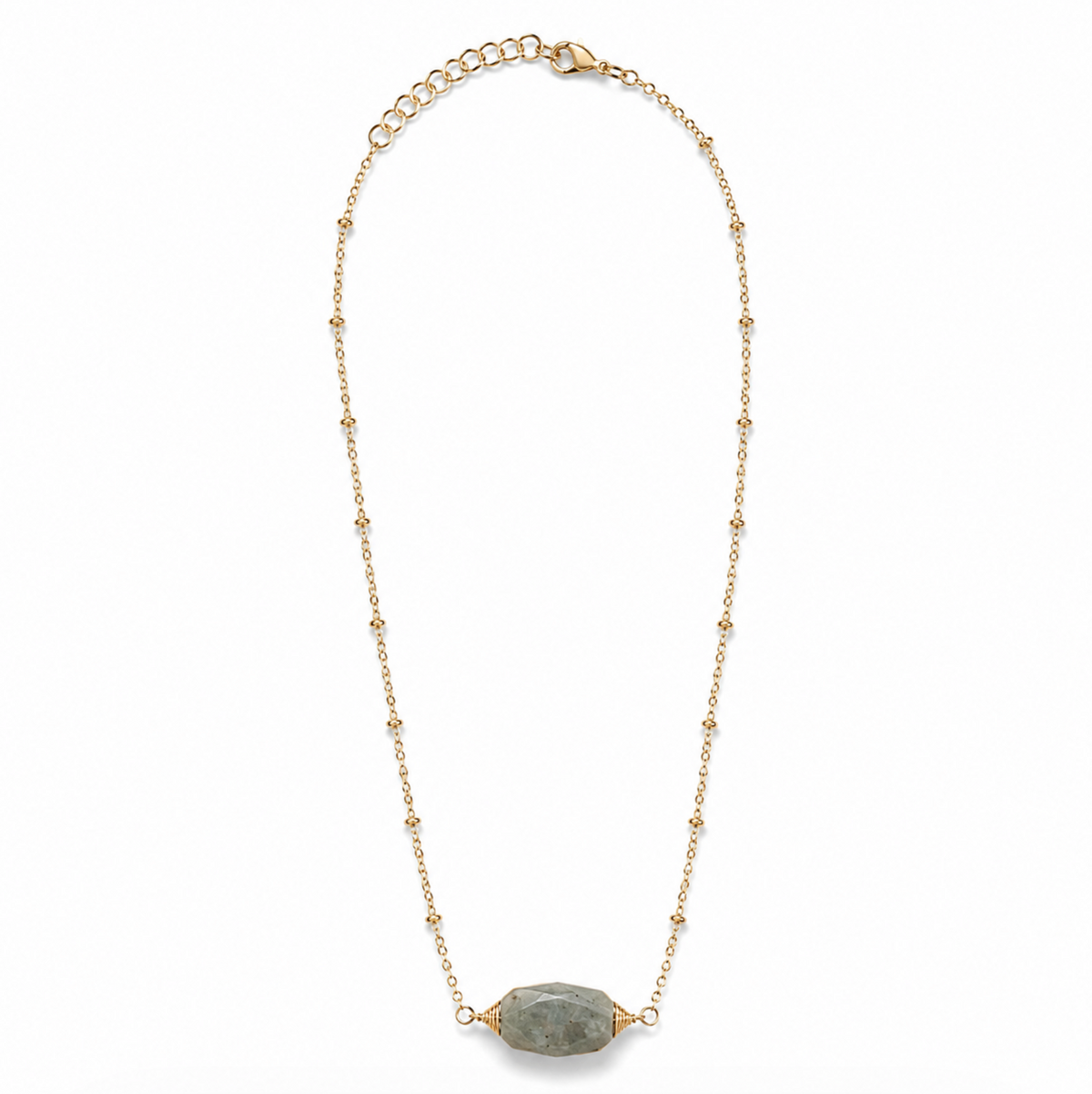 InstaGlam Labradorite Pendant Necklace – Upcycled Montreal Design