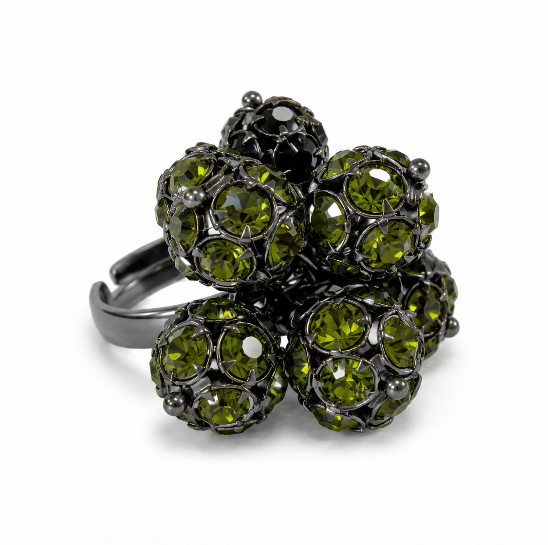 InstaGlam Crystal Sphere Statement Ring – Upcycled Montreal Design
