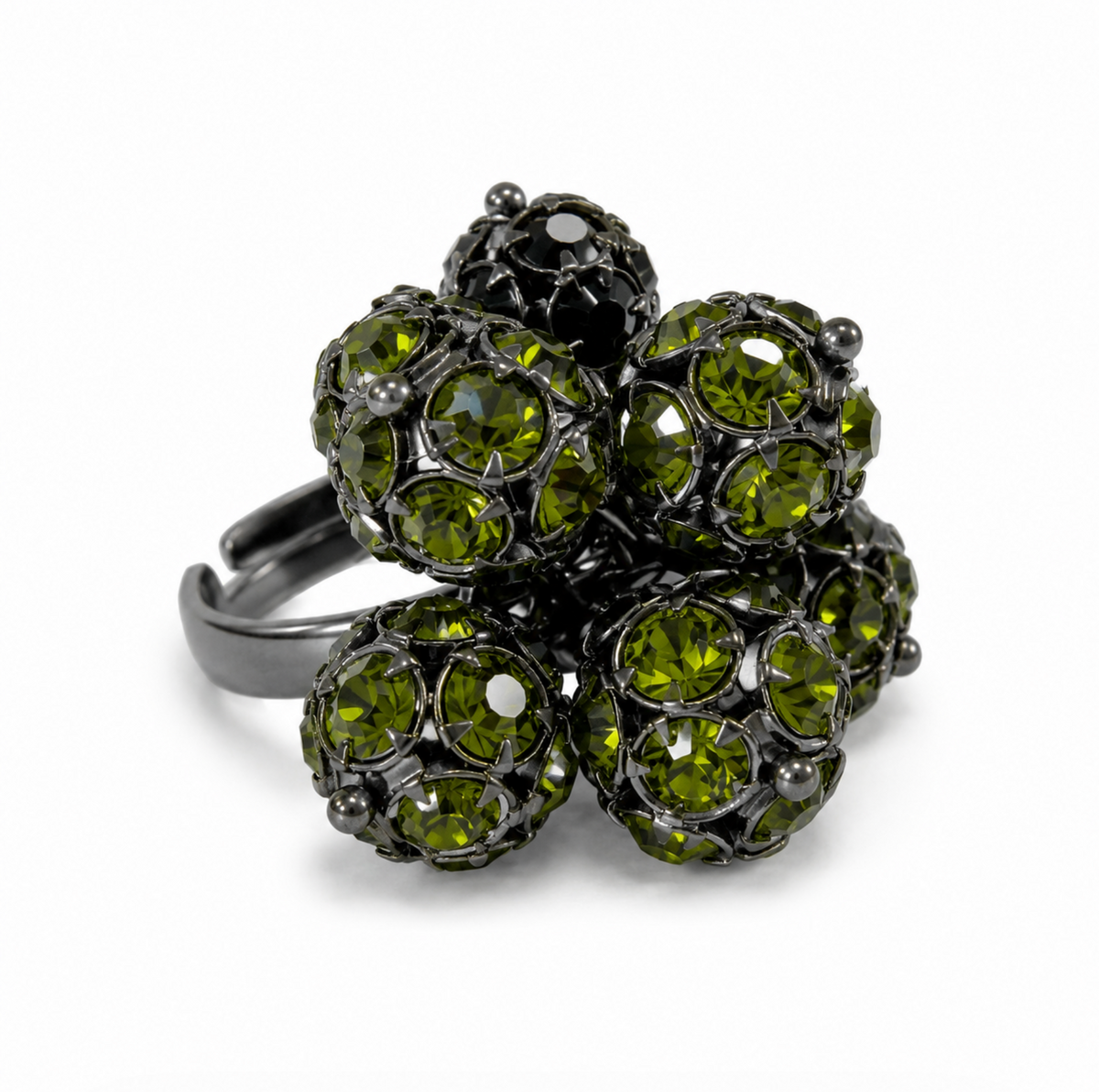 InstaGlam Crystal Sphere Statement Ring – Upcycled Montreal Design