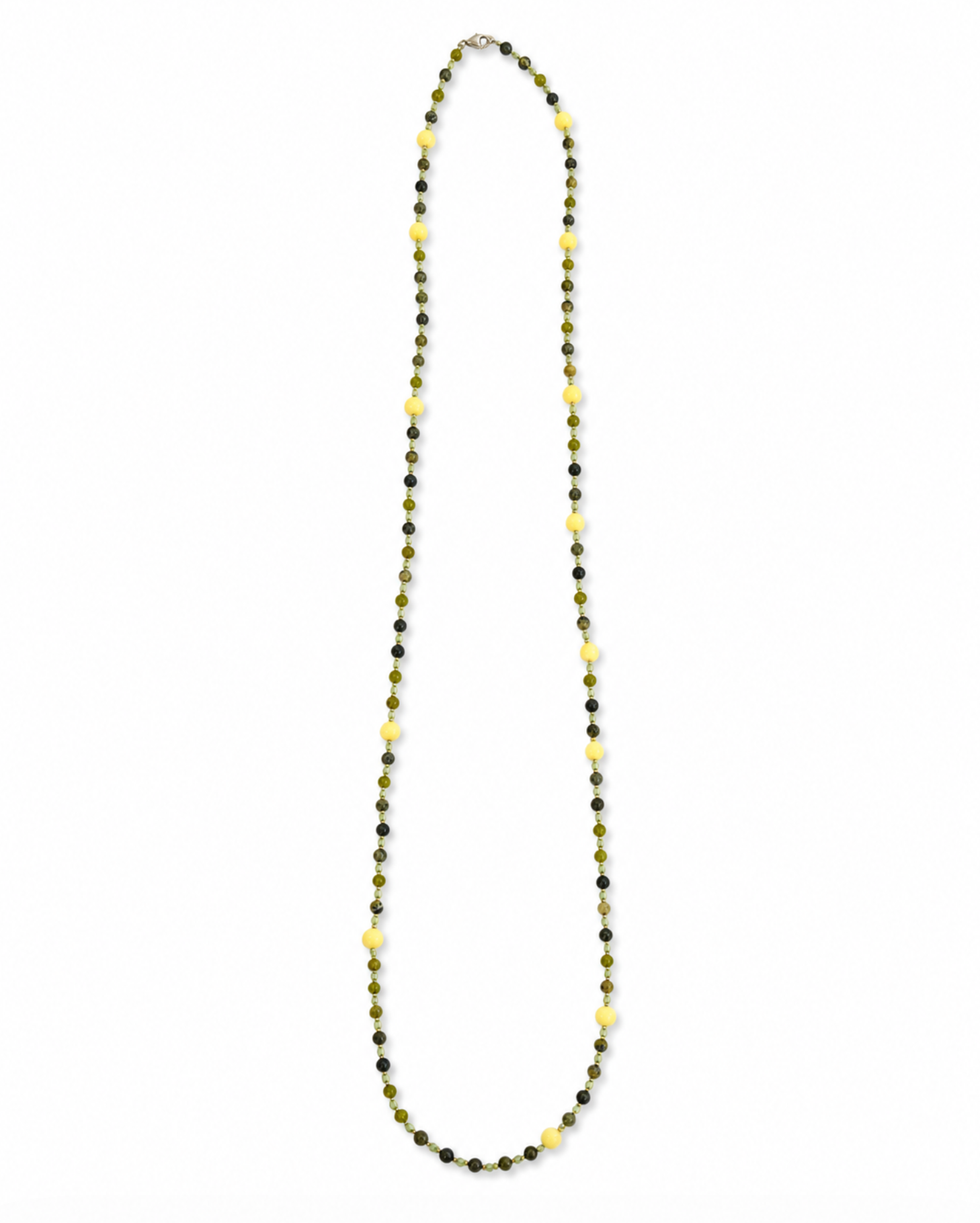 InstaGlam Dyed Jade, Jasper & Crystal Long Necklace – Upcycled Montreal Design