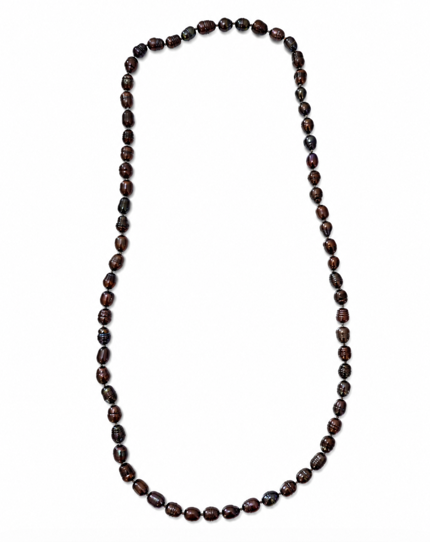 InstaGlam Knotted Freshwater Pearl Long Necklace – Upcycled Montreal Design