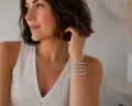 InstaGlam Silver Stacking Bracelet Set – Set of 4