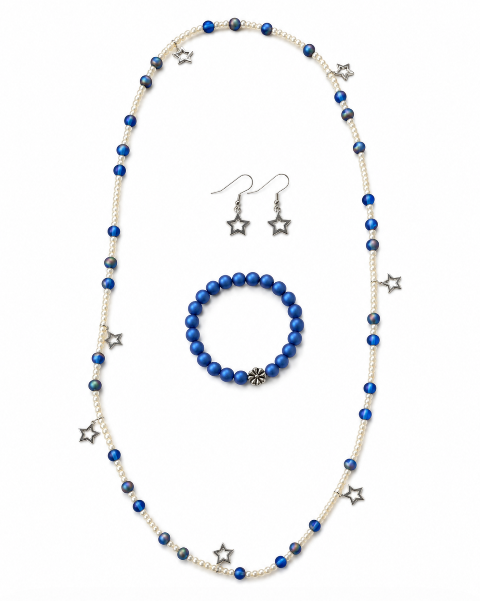 InstaGlam Blue Star Convertible Necklace & Bracelet Set