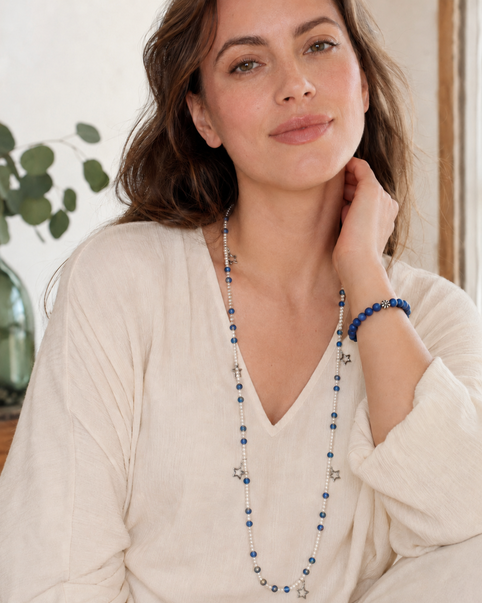 InstaGlam Blue Star Convertible Necklace & Bracelet Set