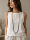 InstaGlam Faux Pearl & Chain Fringe Necklace – Upcycled Montreal Design