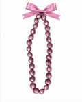 InstaGlam Mauve Dyed Kukui Nut Ribbon Necklace