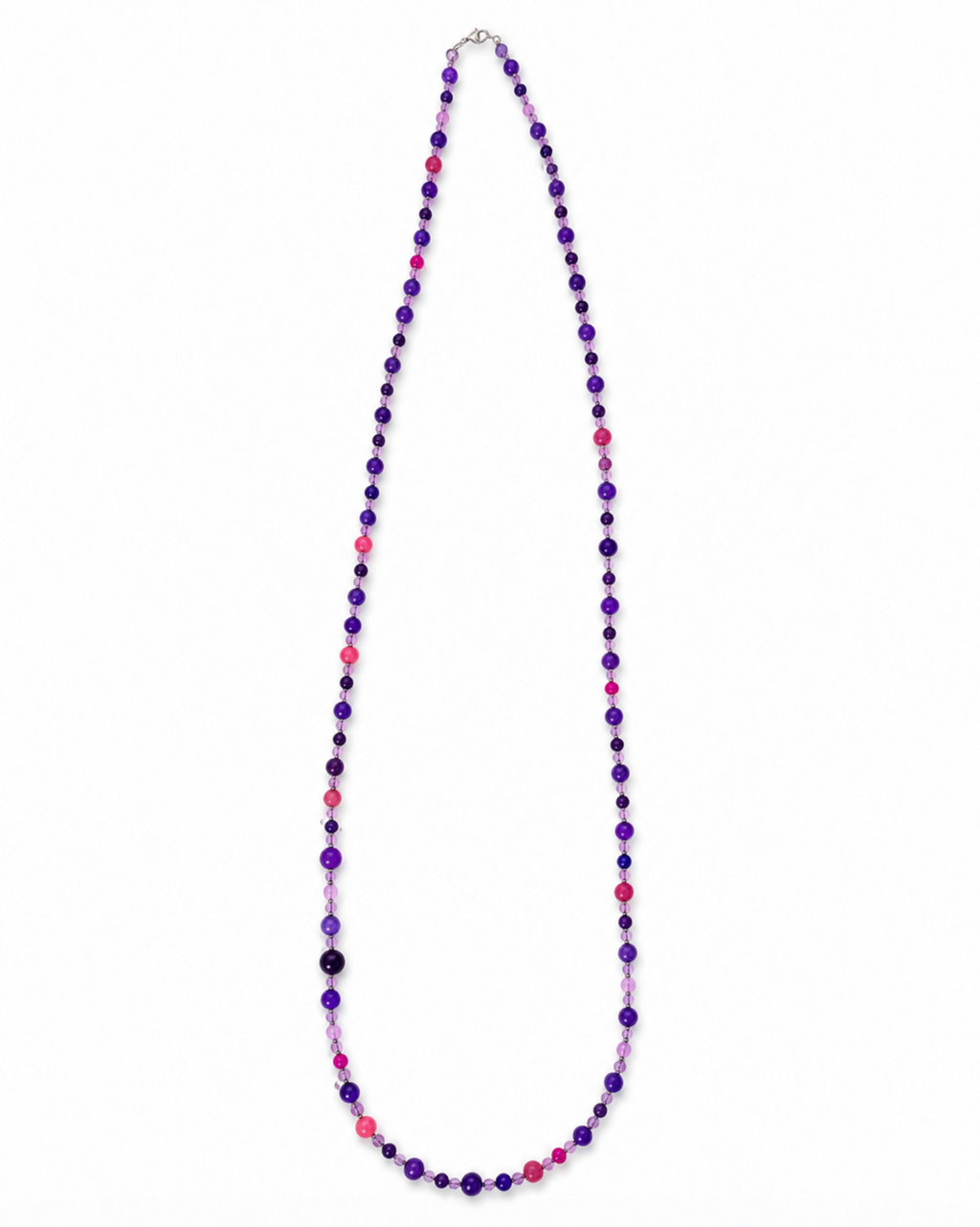 InstaGlam Long Purple & Pink Dyed Jade Necklace – Upcycled Montreal Design