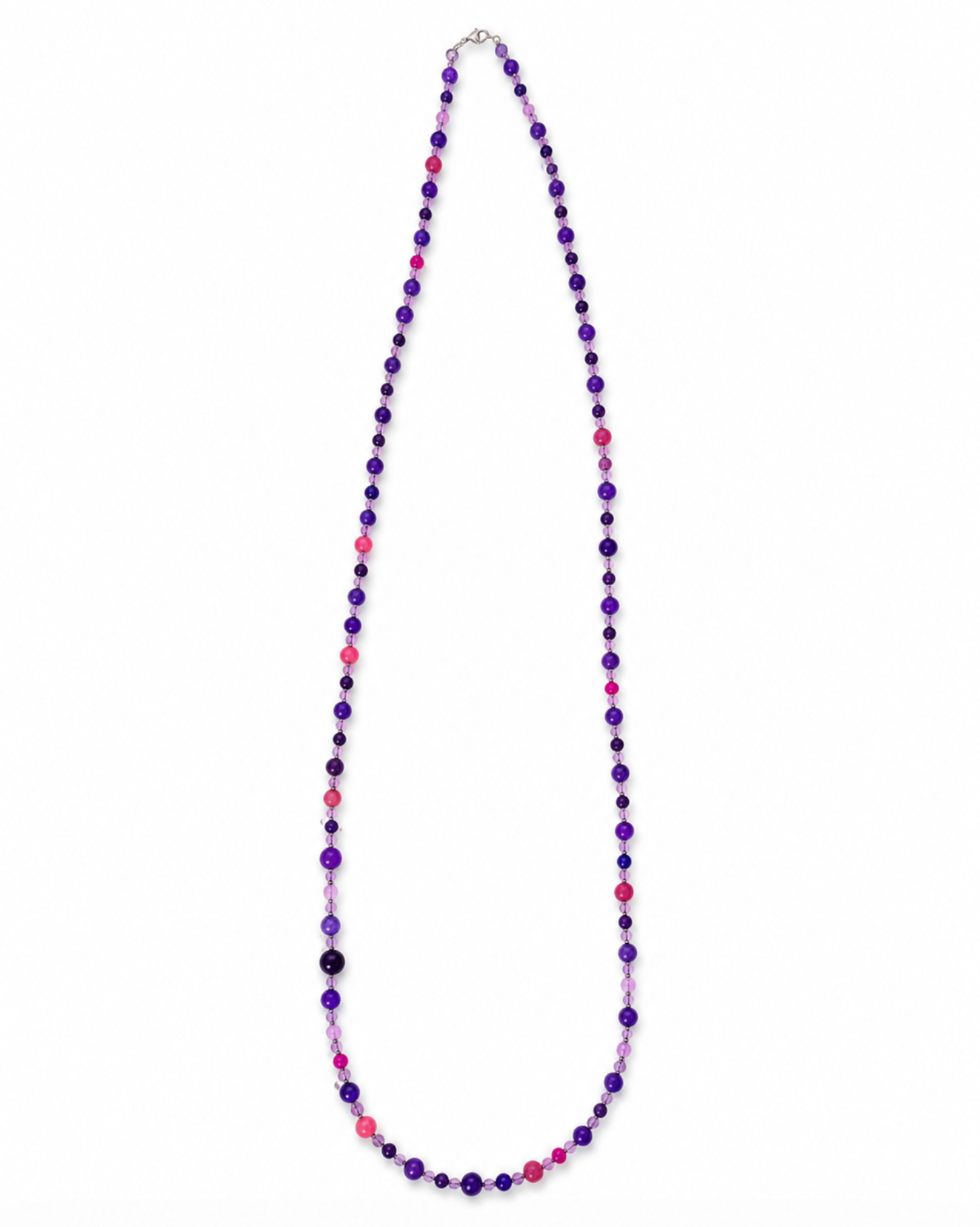 InstaGlam Long Purple & Pink Dyed Jade Necklace – Upcycled Montreal Design